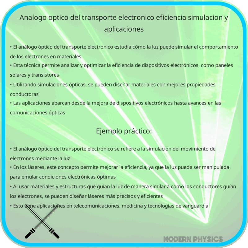 Análogo Óptico del Transporte Electrónico | Eficiencia, Simulación y Aplicaciones