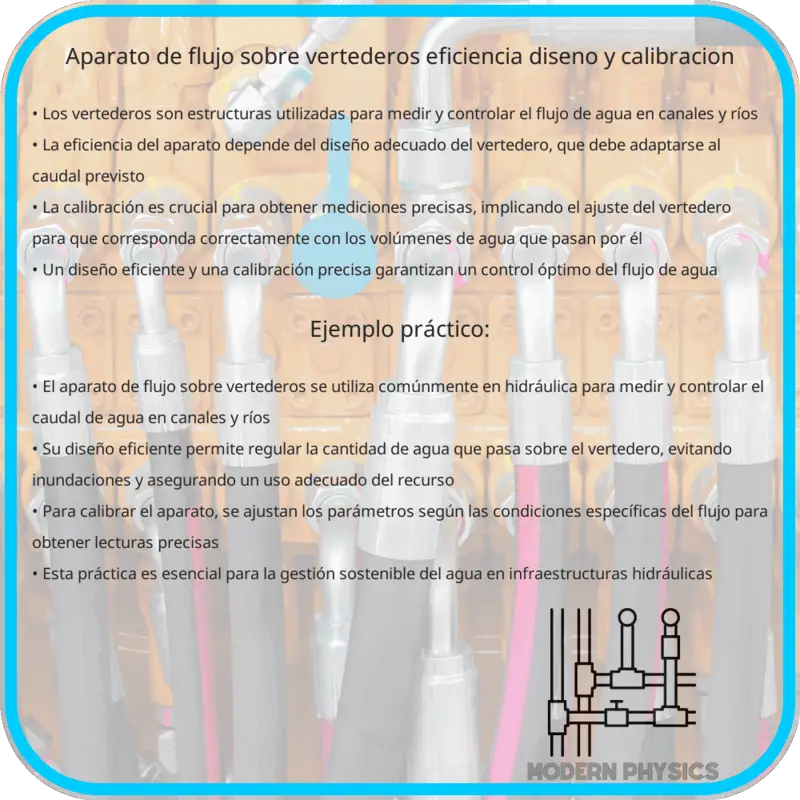 Aparato de Flujo sobre Vertederos | Eficiencia, Diseño y Calibración