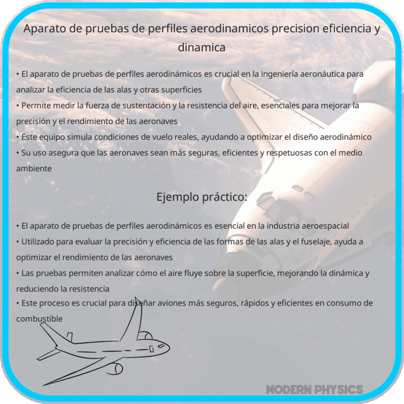 Aparato de Pruebas de Perfiles Aerodinámicos | Precisión, Eficiencia y Dinámica