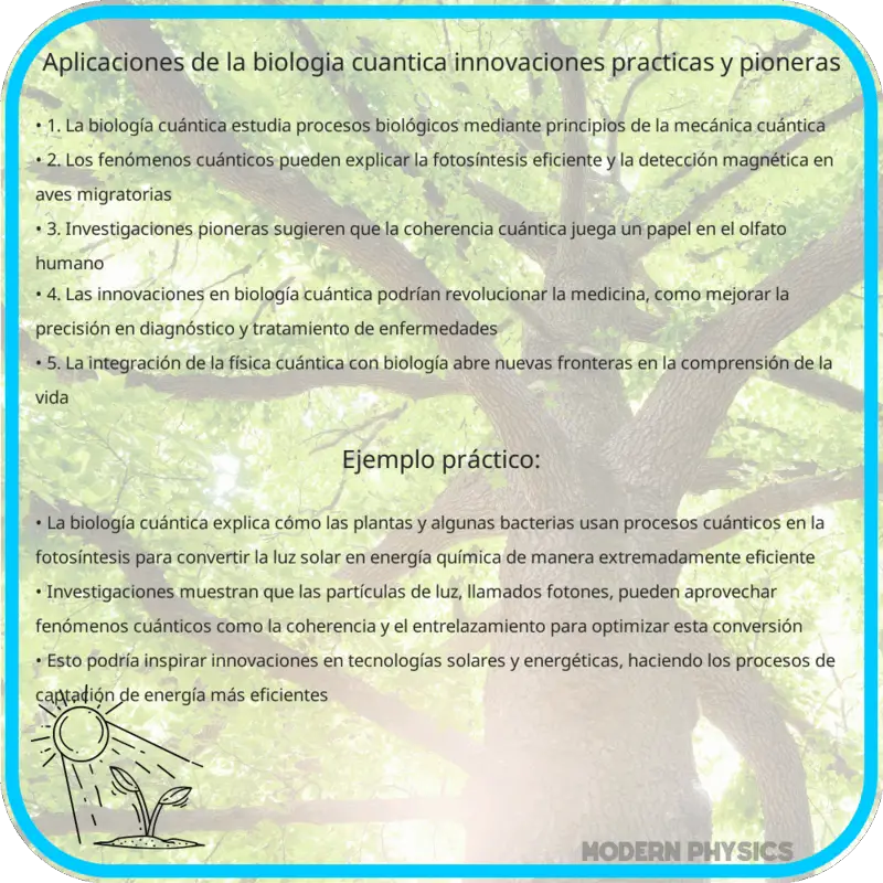 Aplicaciones de la Biología Cuántica | Innovaciones Prácticas y Pioneras