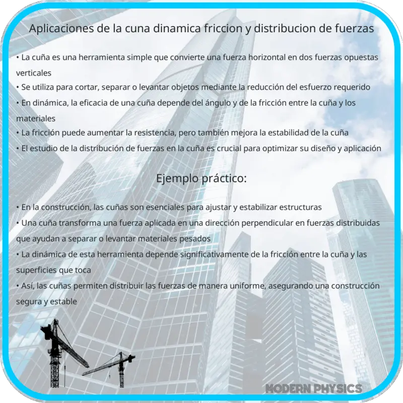 Aplicaciones de la Cuña | Dinámica, Fricción y Distribución de Fuerzas