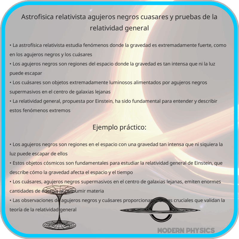 Astrofísica Relativista | Agujeros Negros, Cuásares y Pruebas de la Relatividad General