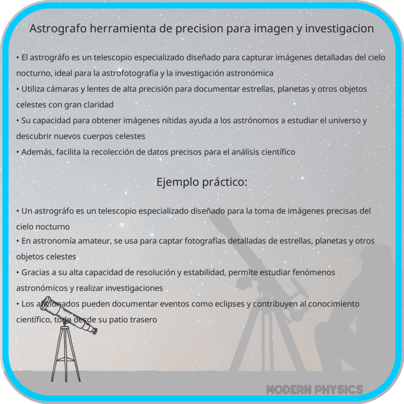 Astrográfo: Herramienta de Precisión para Imagen y Investigación