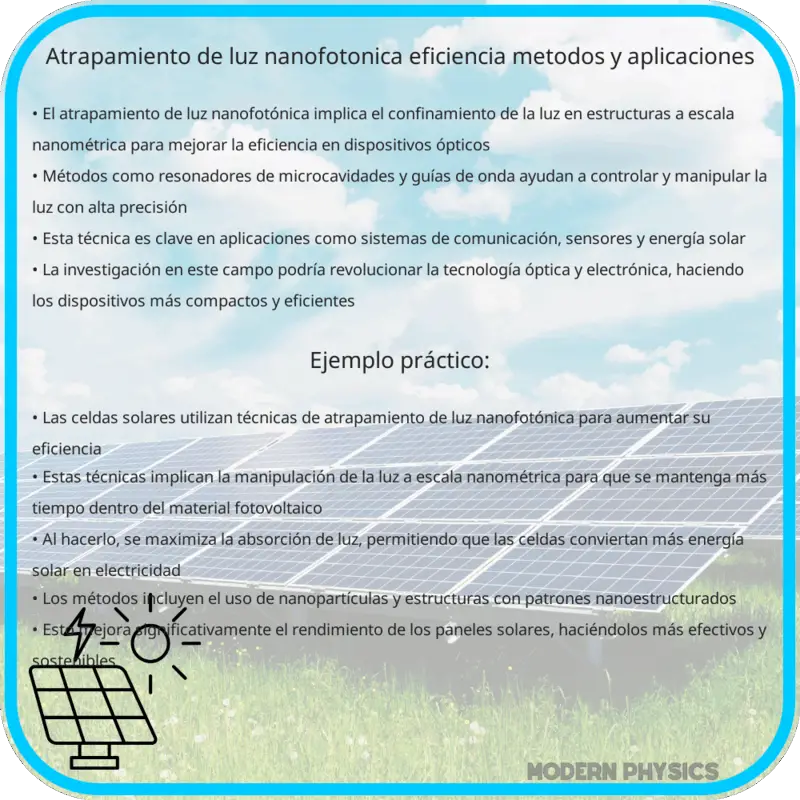 Atrapamiento de Luz Nanofotónica | Eficiencia, Métodos y Aplicaciones