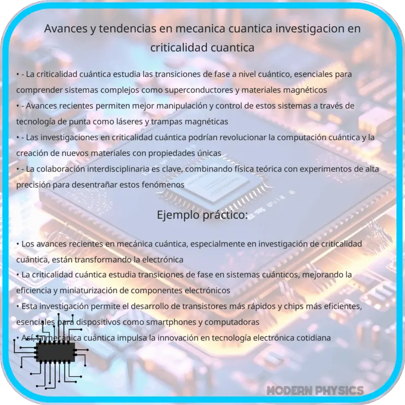 Avances y Tendencias en Mecánica Cuántica | Investigación en Criticalidad Cuántica