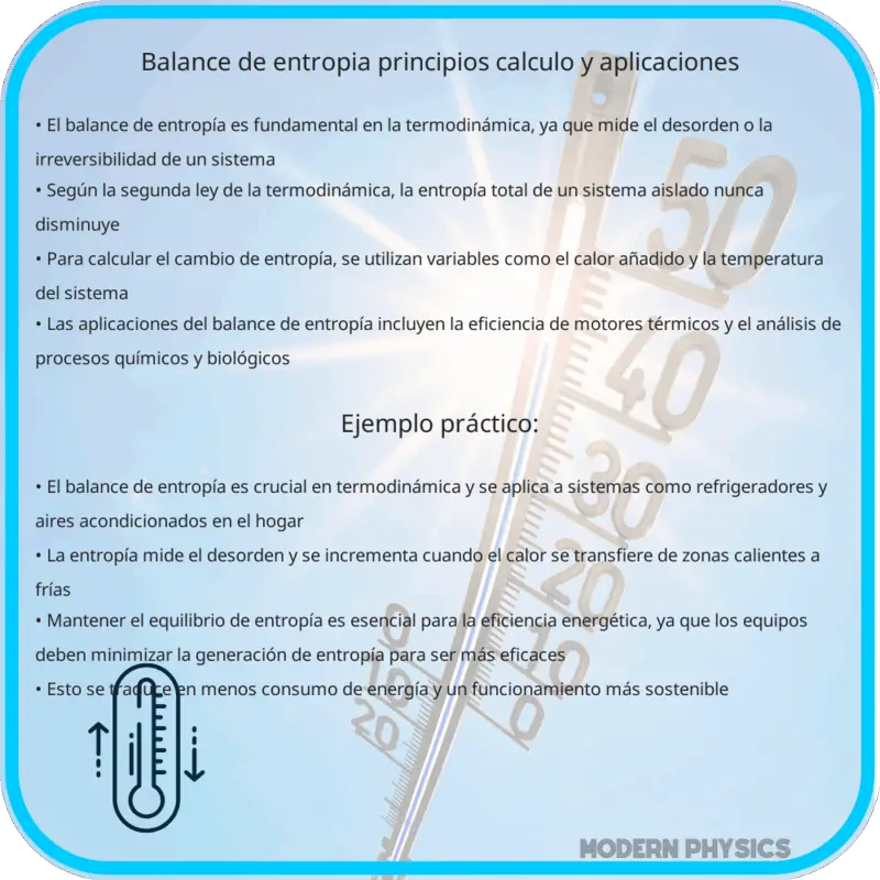 Balance de Entropía | Principios, Cálculo y Aplicaciones