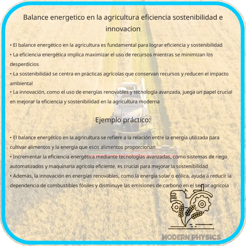 Balance Energético en la Agricultura: Eficiencia, Sostenibilidad e Innovación