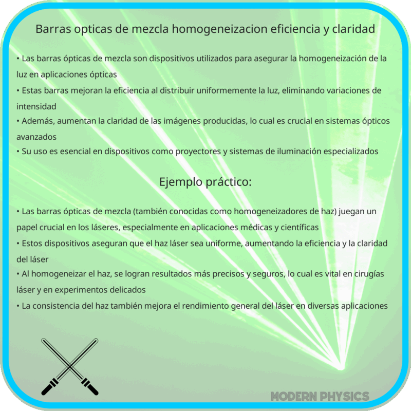 Barras Ópticas de Mezcla | Homogeneización, Eficiencia y Claridad