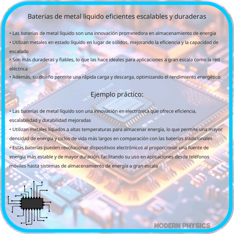 Baterías de Metal Líquido: Eficientes, Escalables y Duraderas