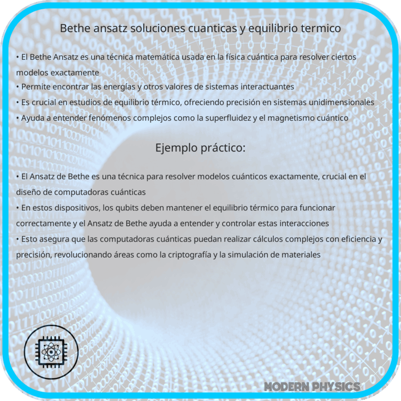 Bethe Ansatz: Soluciones Cuánticas y Equilibrio Térmico