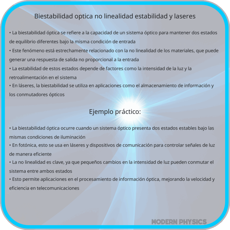 Biestabilidad Óptica: No Linealidad, Estabilidad y Láseres