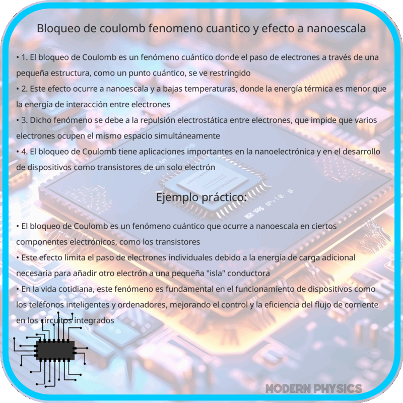 Bloqueo de Coulomb | Fenómeno Cuántico y Efecto a Nanoescala