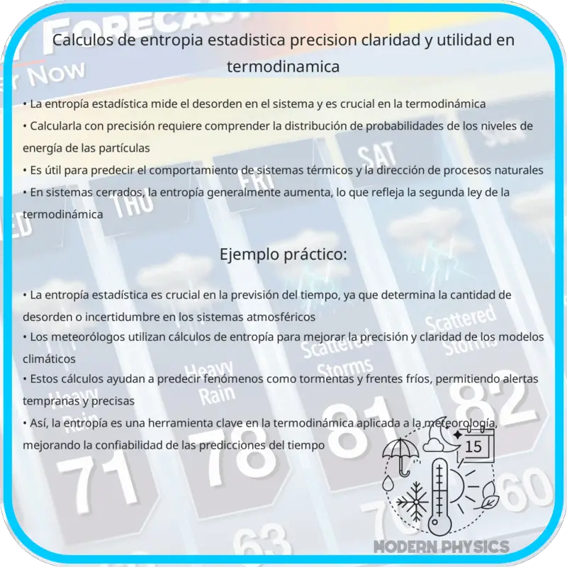 Cálculos de Entropía Estadística | Precisión, Claridad y Utilidad en Termodinámica