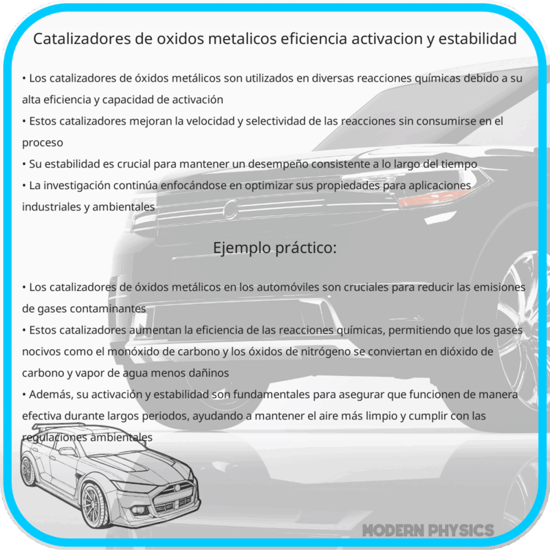 Catalizadores de Óxidos Metálicos | Eficiencia, Activación y Estabilidad