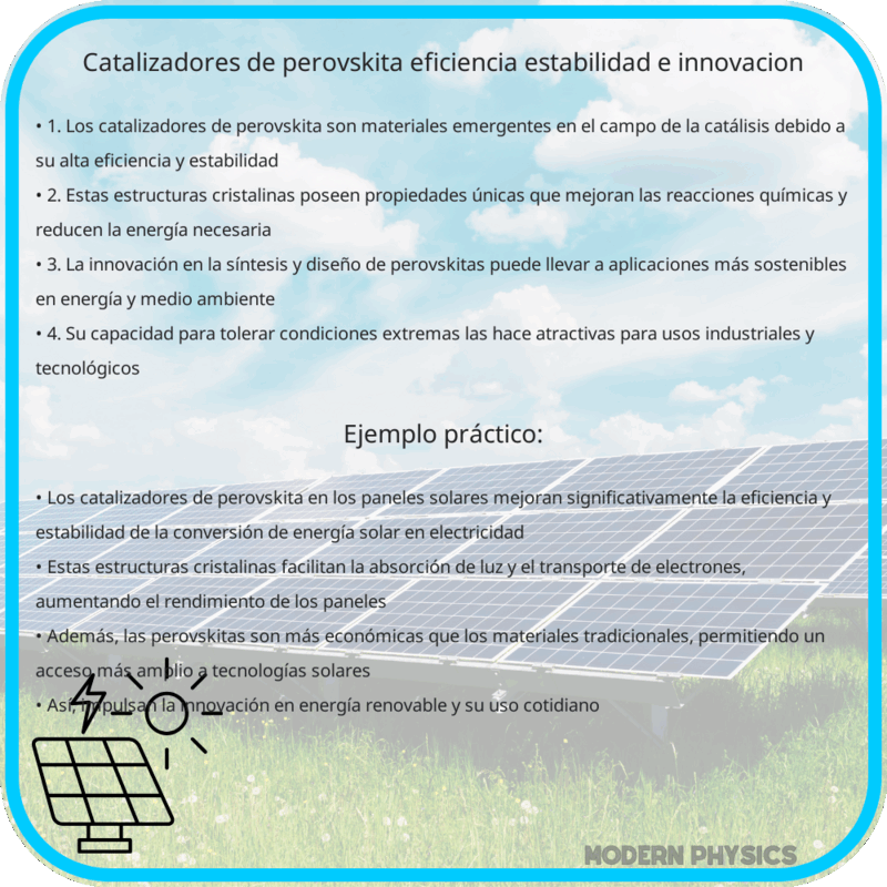Catalizadores de Perovskita | Eficiencia, Estabilidad e Innovación