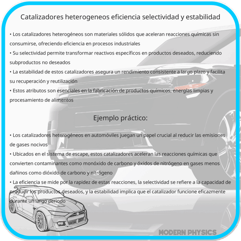 Catalizadores Heterogéneos: Eficiencia, Selectividad y Estabilidad