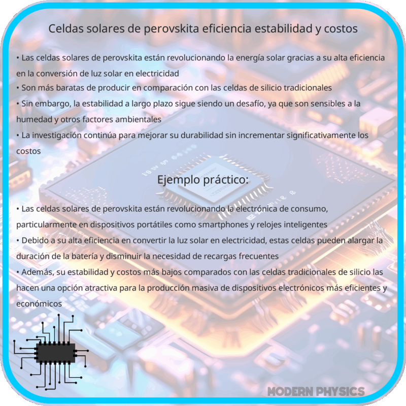 Celdas Solares de Perovskita | Eficiencia, Estabilidad y Costos