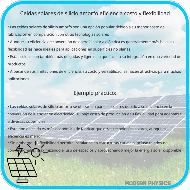 Celdas Solares de Silicio Amorfo | Eficiencia, Costo y Flexibilidad