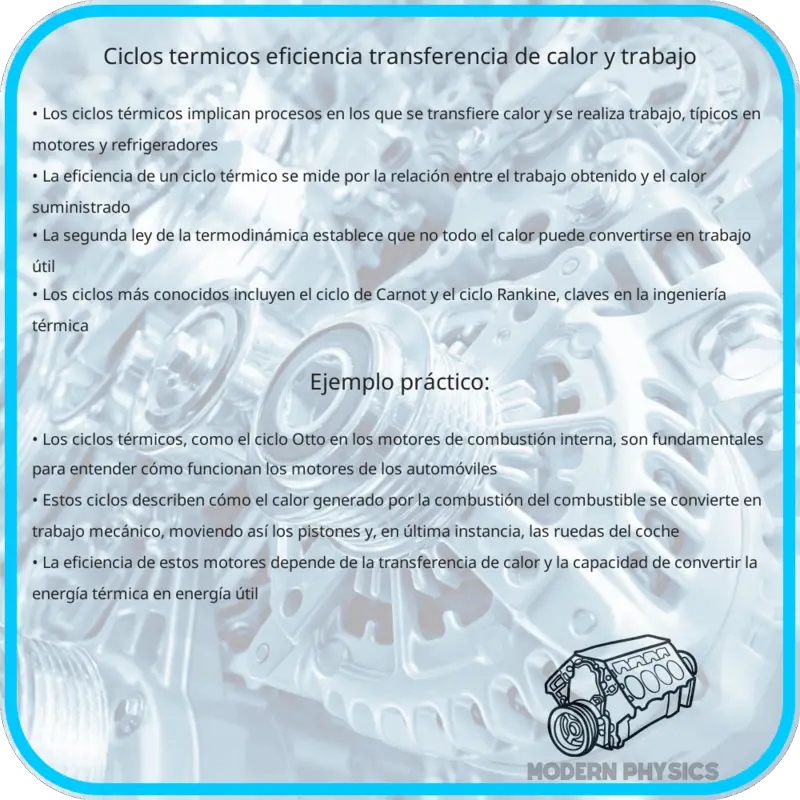 Ciclos Térmicos: Eficiencia, Transferencia de Calor y Trabajo