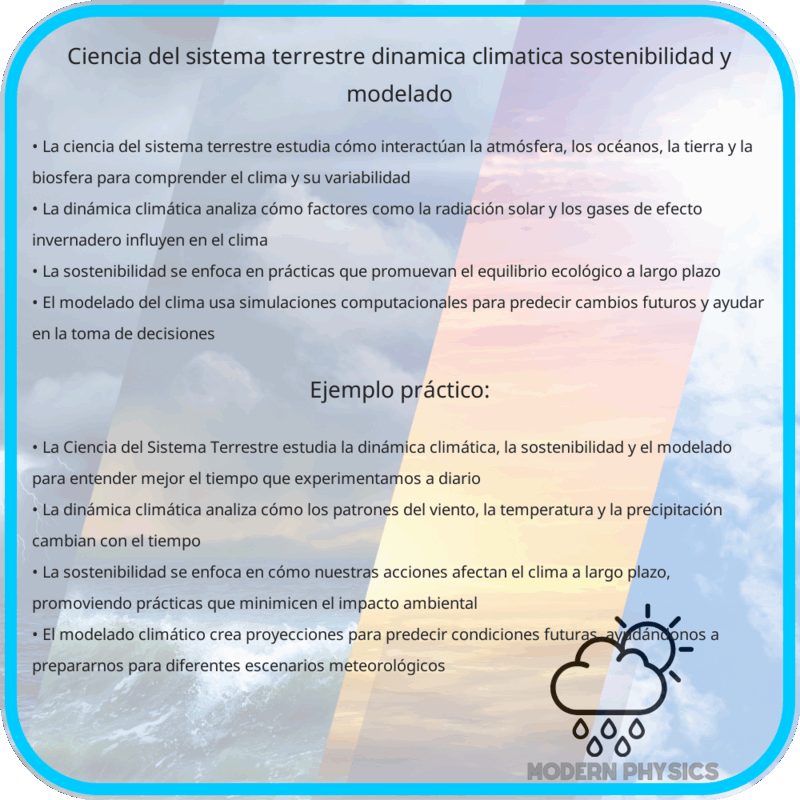 Ciencia del Sistema Terrestre: Dinámica Climática, Sostenibilidad y Modelado