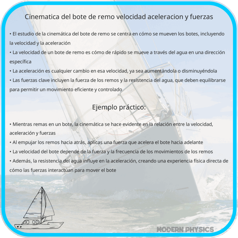 Cinématica del Bote de Remo | Velocidad, Aceleración y Fuerzas