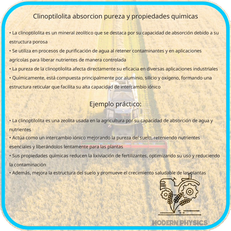 Clinoptilolita | Absorción, Pureza y Propiedades Químicas