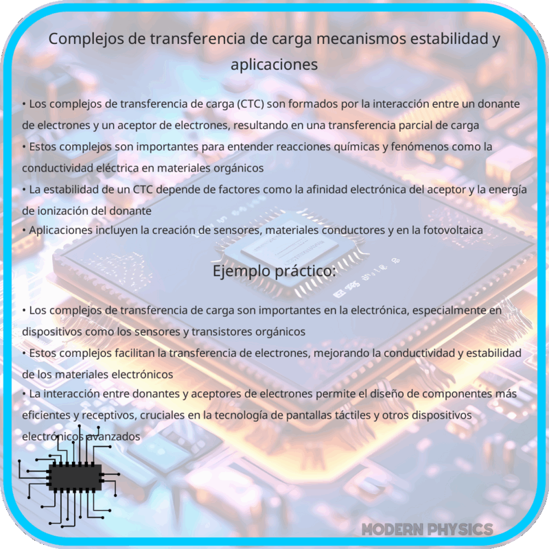 Complejos de Transferencia de Carga | Mecanismos, Estabilidad y Aplicaciones