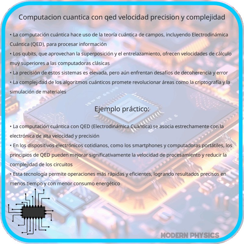 Computación Cuántica con QED | Velocidad, Precisión y Complejidad