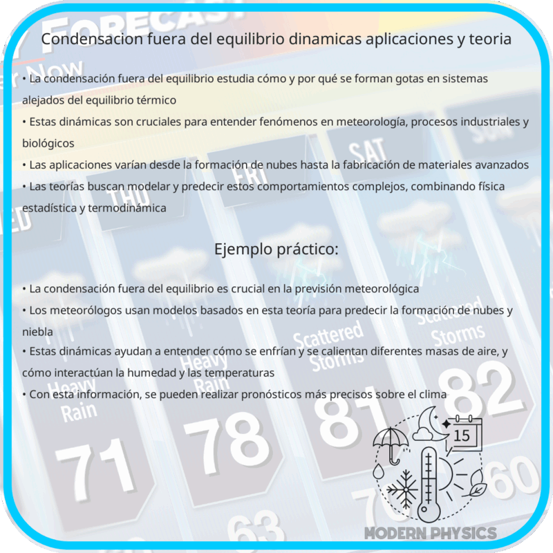 Condensación fuera del equilibrio | Dinámicas, aplicaciones y teoría