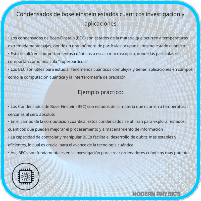 Condensados de Bose-Einstein | Estados Cuánticos, Investigación y Aplicaciones