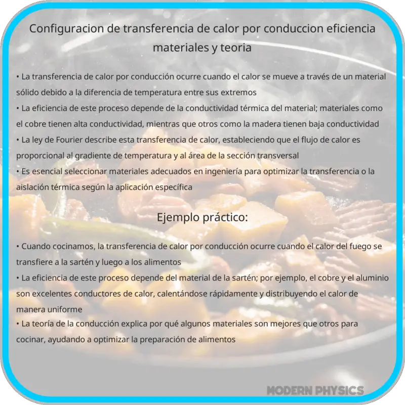 Configuración de Transferencia de Calor por Conducción | Eficiencia, Materiales y Teoría