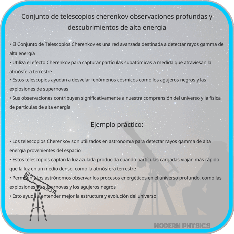Conjunto de Telescopios Cherenkov | Observaciones Profundas y Descubrimientos de Alta Energía