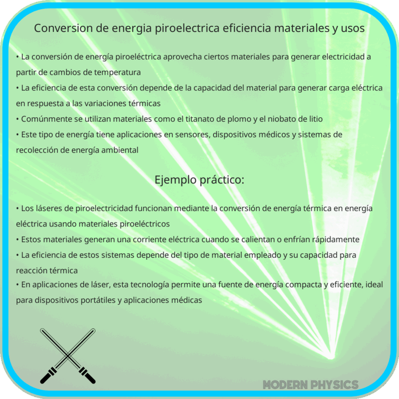 Conversión de Energía Piroeléctrica: Eficiencia, Materiales y Usos