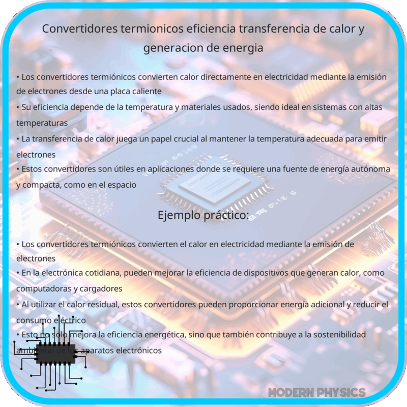 Convertidores Termiónicos | Eficiencia, Transferencia de Calor y Generación de Energía