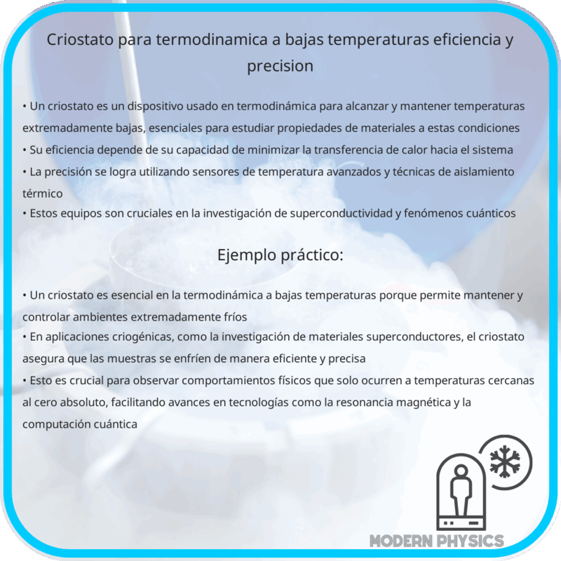 Criostato para Termodinámica a Bajas Temperaturas | Eficiencia y Precisión