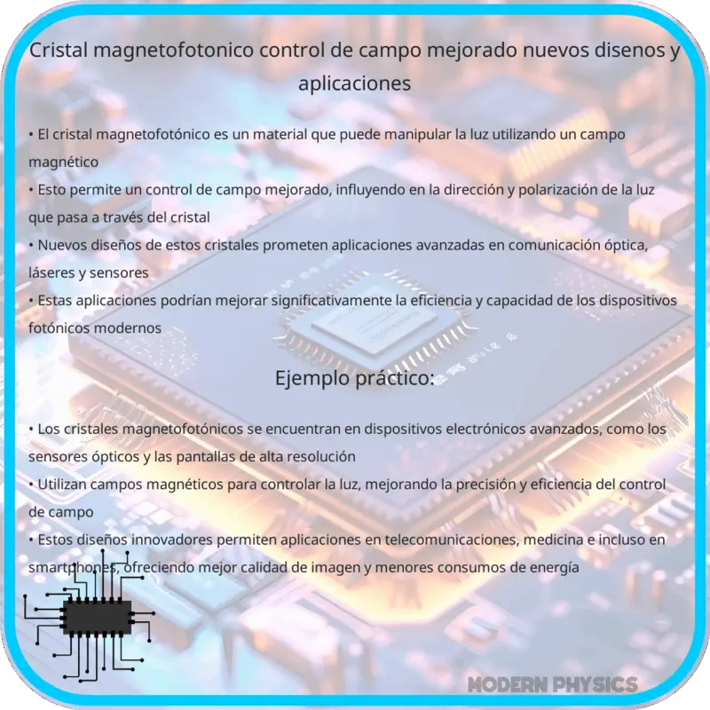 Cristal Magnetofotónico | Control de Campo Mejorado, Nuevos Diseños y Aplicaciones