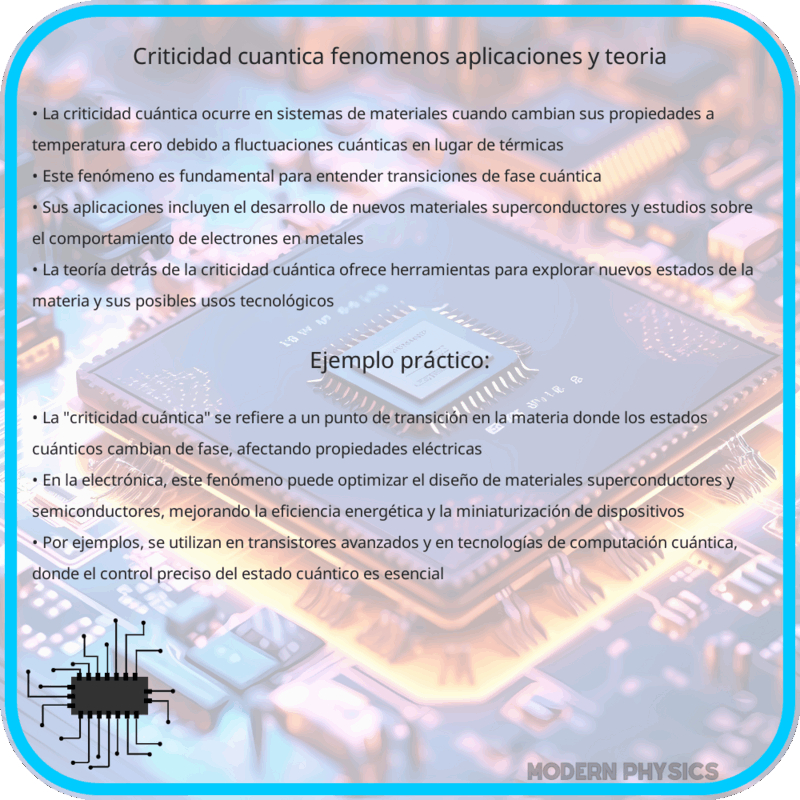 Criticidad Cuántica: Fenómenos, Aplicaciones y Teoría