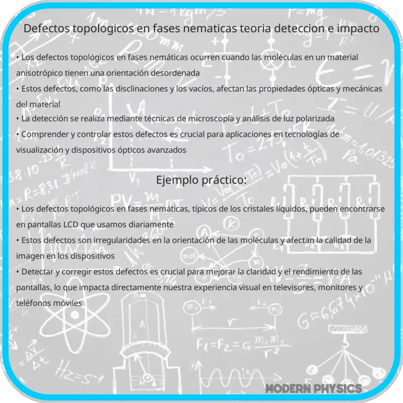 Defectos Topológicos en Fases Nemáticas | Teoría, Detección e Impacto