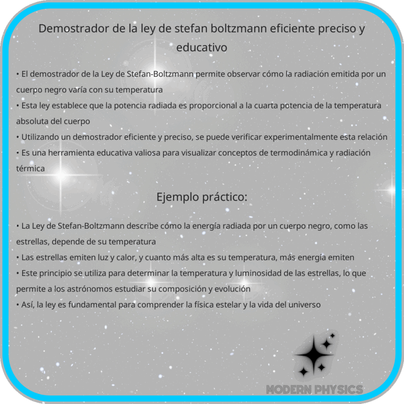 Demostrador de la Ley de Stefan-Boltzmann | Eficiente, Preciso y Educativo