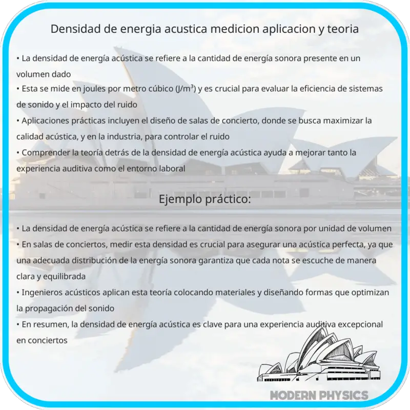 Densidad de Energía Acústica: Medición, Aplicación y Teoría