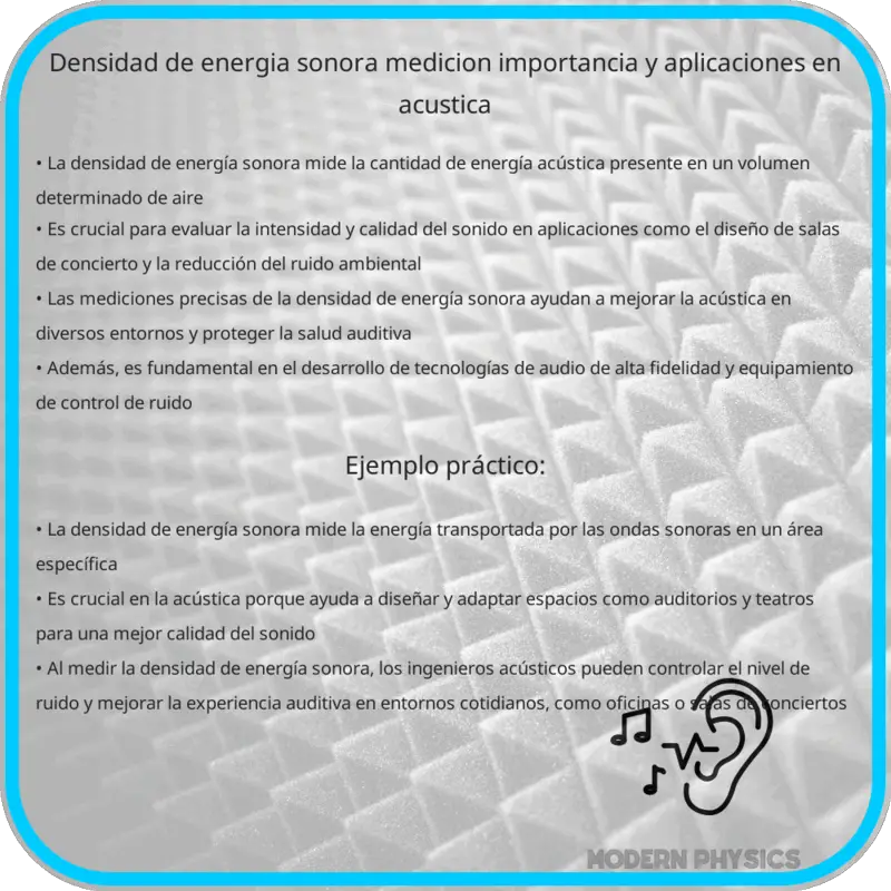 Densidad de Energía Sonora | Medición, Importancia y Aplicaciones en Acústica