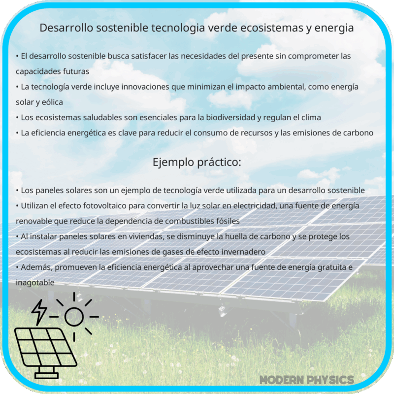 Desarrollo Sostenible | Tecnología Verde, Ecosistemas y Energía