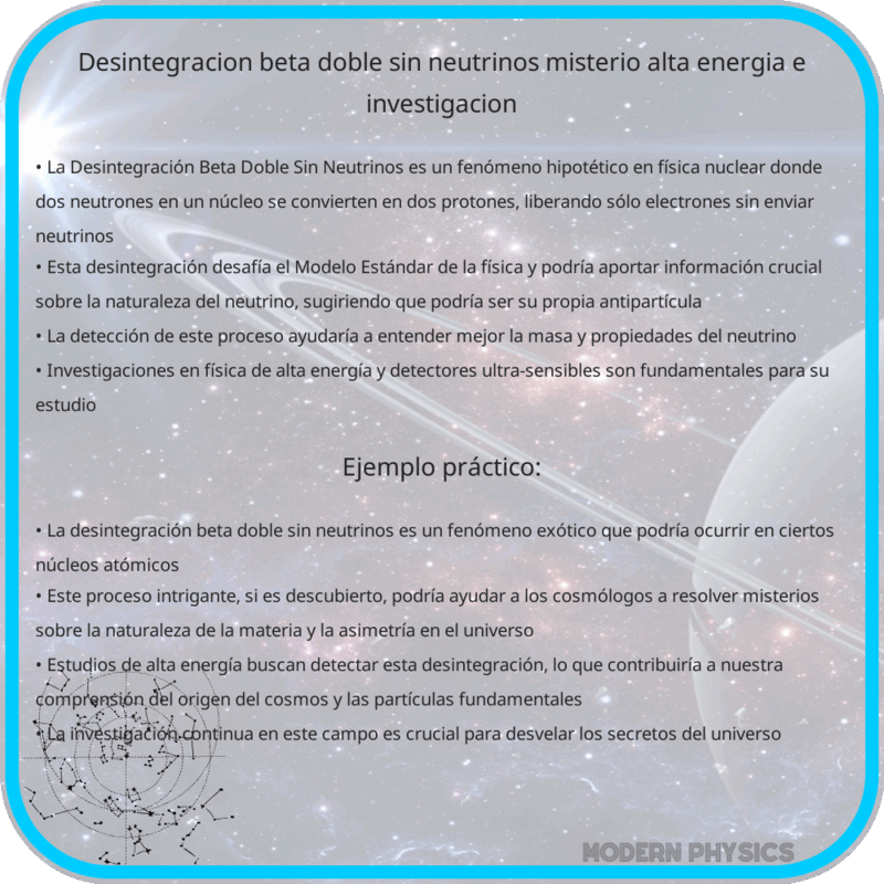 Desintegración Beta Doble Sin Neutrinos | Misterio, Alta Energía e Investigación