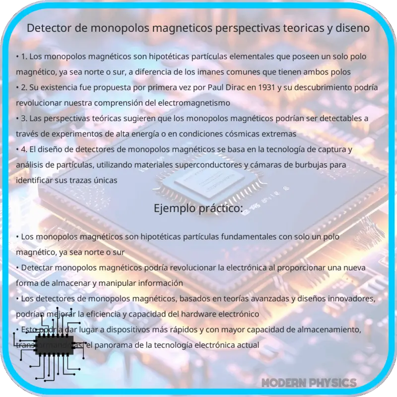 Detector de Monopolos Magnéticos | Perspectivas Teóricas y Diseño