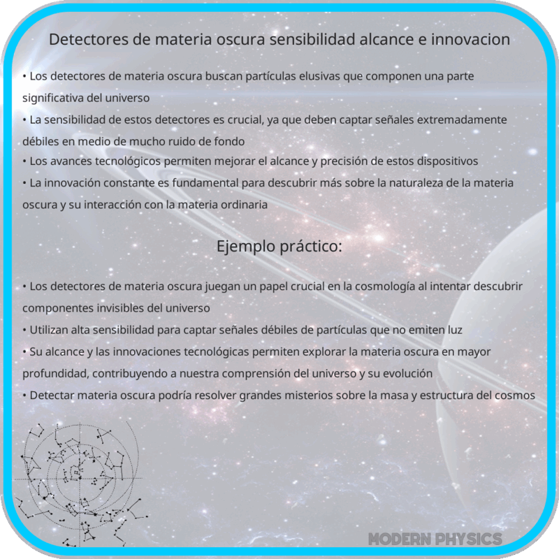 Detectores de Materia Oscura | Sensibilidad, Alcance e Innovación