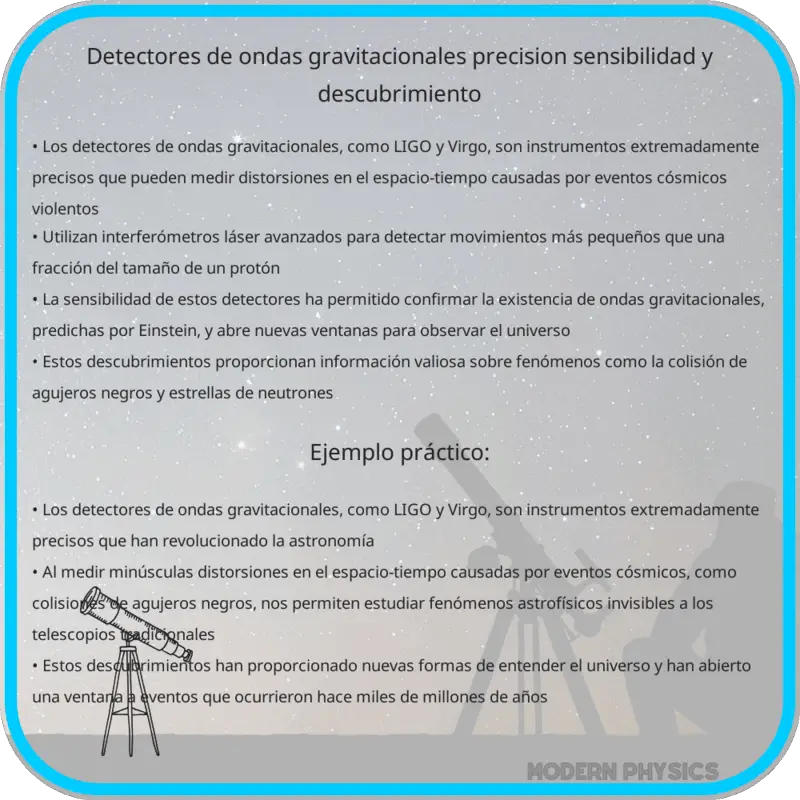 Detectores de Ondas Gravitacionales | Precisión, Sensibilidad y Descubrimiento