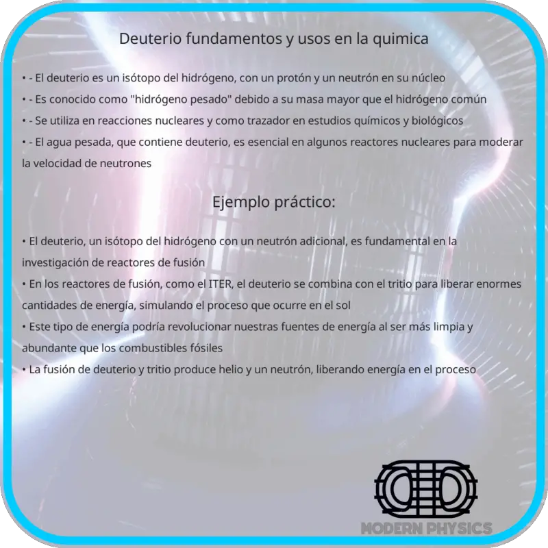 Deuterio | Fundamentos y Usos en la Química