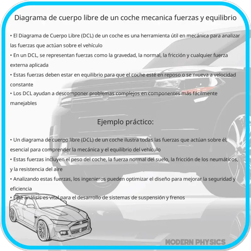 Diagrama de Cuerpo Libre de un Coche | Mecánica, Fuerzas y Equilibrio