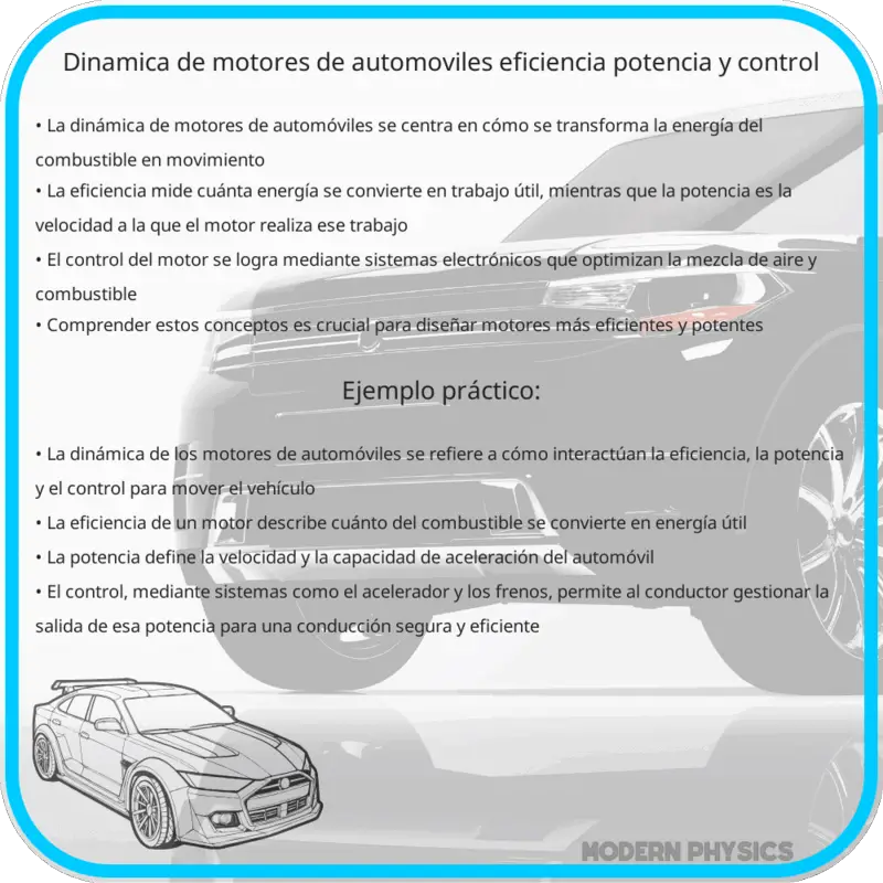 Dinámica de Motores de Automóviles | Eficiencia, Potencia y Control
