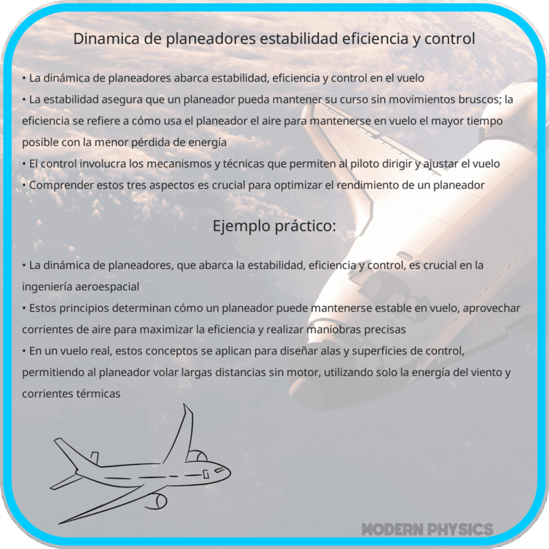 Dinámica de Planeadores | Estabilidad, Eficiencia y Control